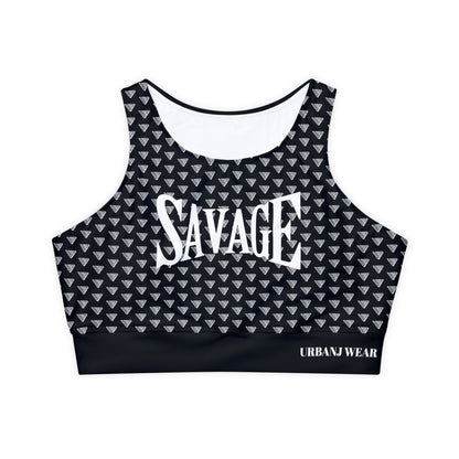 Savage Fully Lined, Padded Black Sports Bra