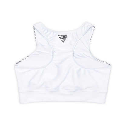 Fully Lined, Padded Sports Bra - White