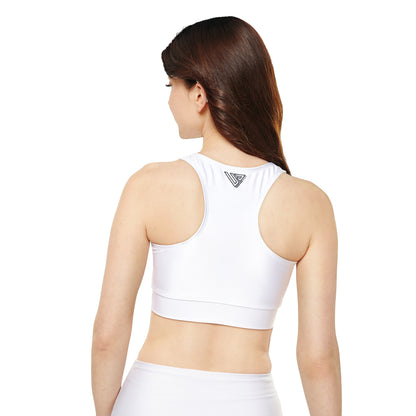 Fully Lined, Padded Sports Bra - White